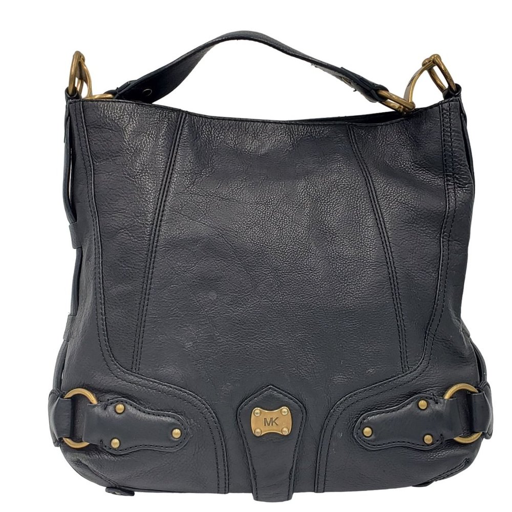 Authentic Michael Kors Women's Black Leather Shoulder Bag Purse Designer Handbag - Picture 13 of 16